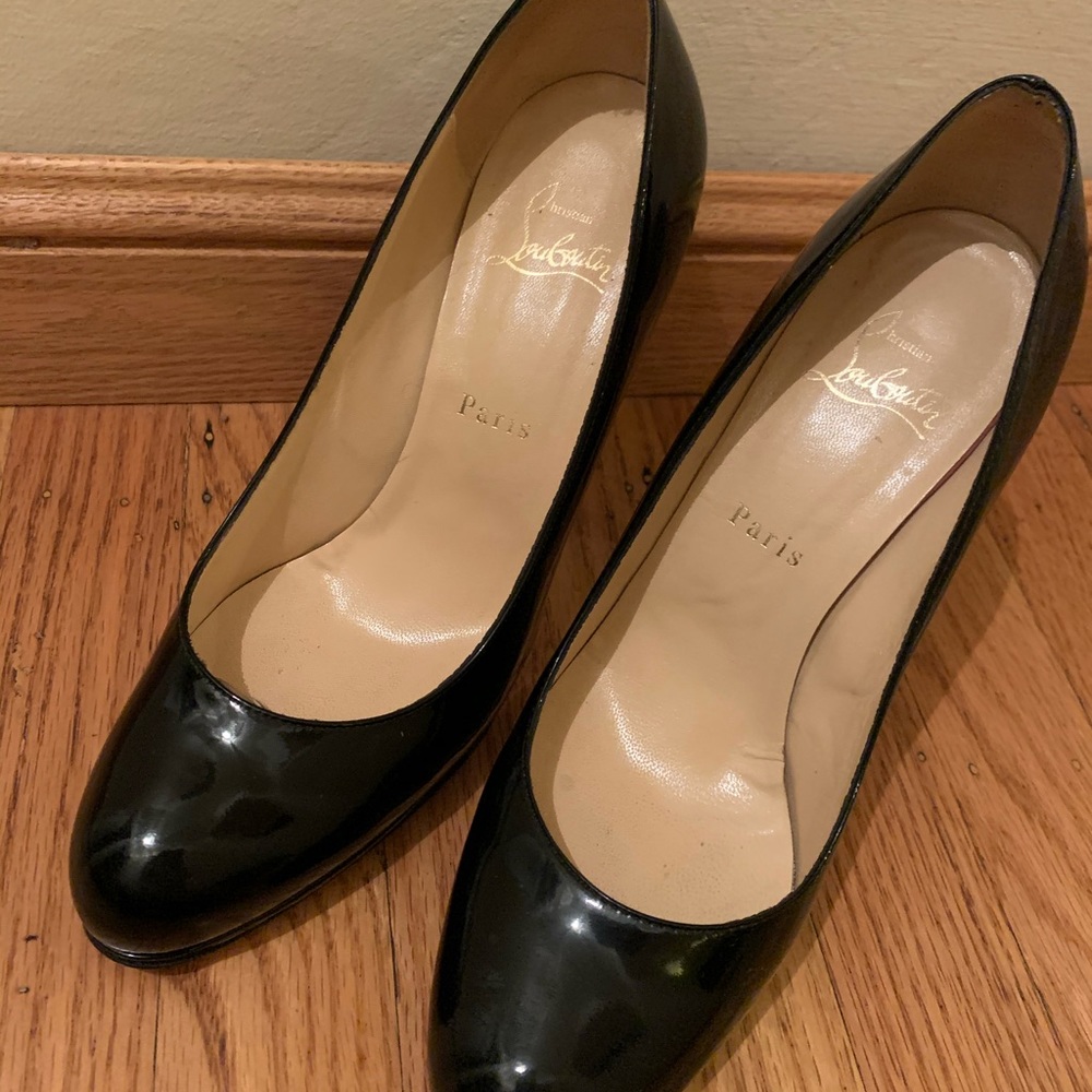 Christian Louboutin Black Patten leather heels